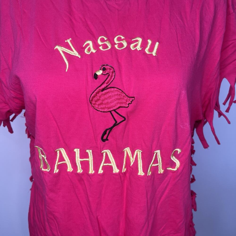 Caribbean Vibe Nassau Bahamas Pink Shirt Top Size L